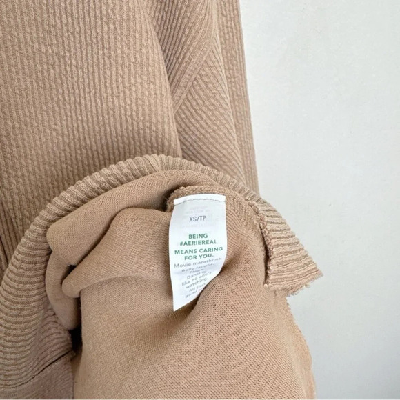 Aerie Womens  Xsmall Textured Wonder Vneck Sweatshirt - Picture 10 of 14